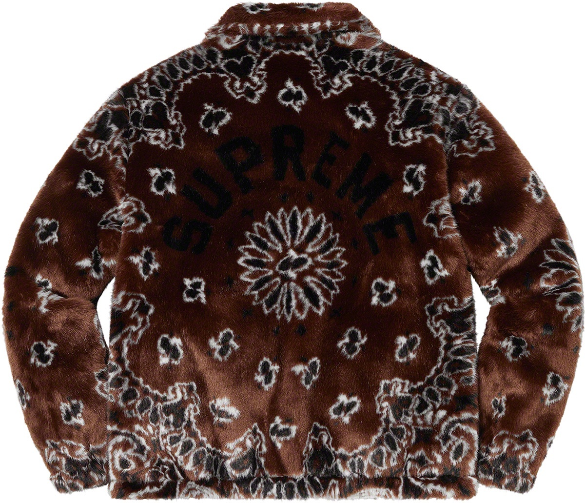 Bandana Faux Fur Bomber Jacket view 17